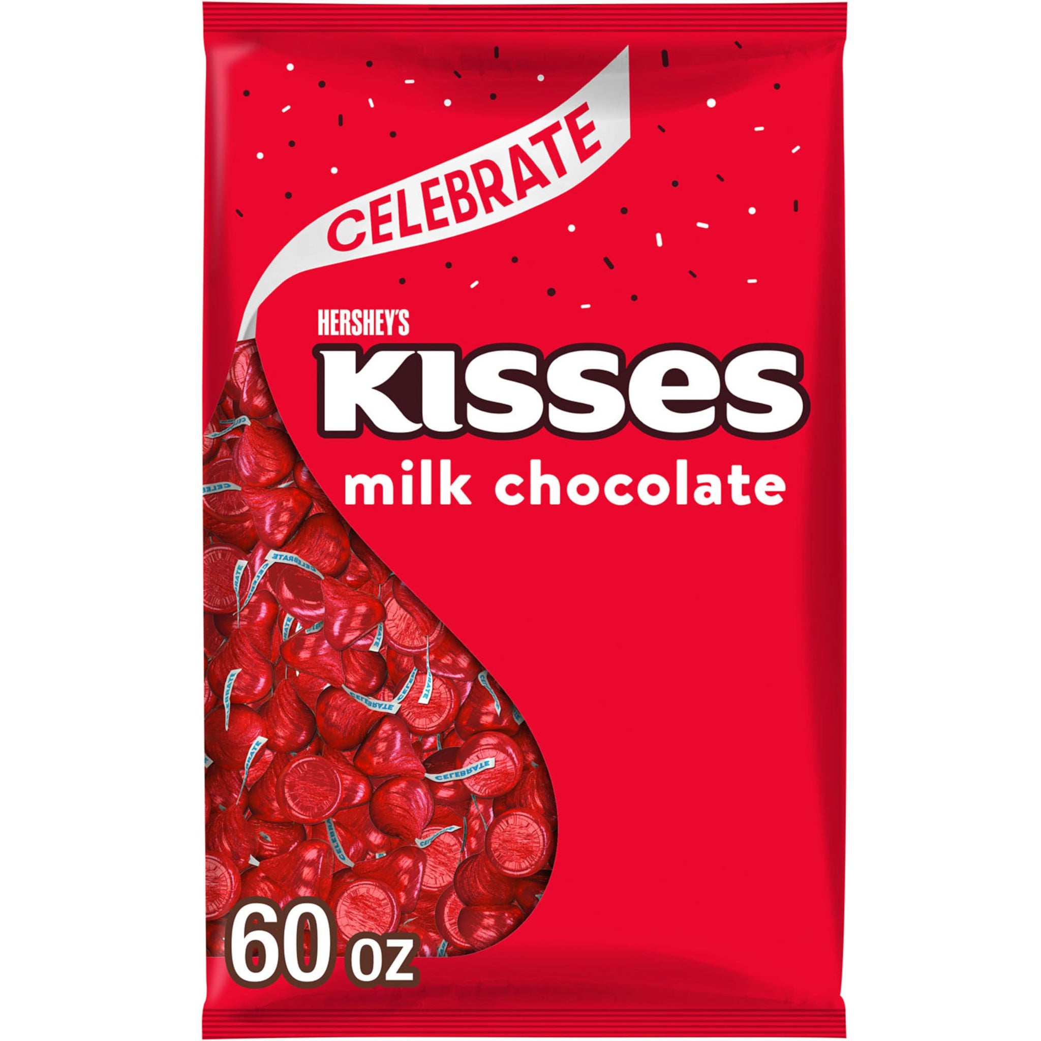 HERSHEY'S KISSES Milk Chocolate Candy Bulk Bag, 60 oz