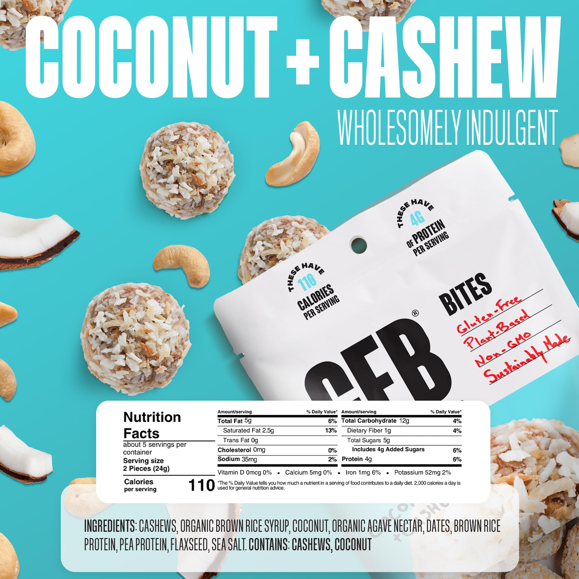 The GFB Variety Pack Protein Bites - Gluten Free, Plant Based, Non GMO, Sustainably Made - Ridiculously Tasty, Healthy, Vegan, Protein Energy Balls, 4