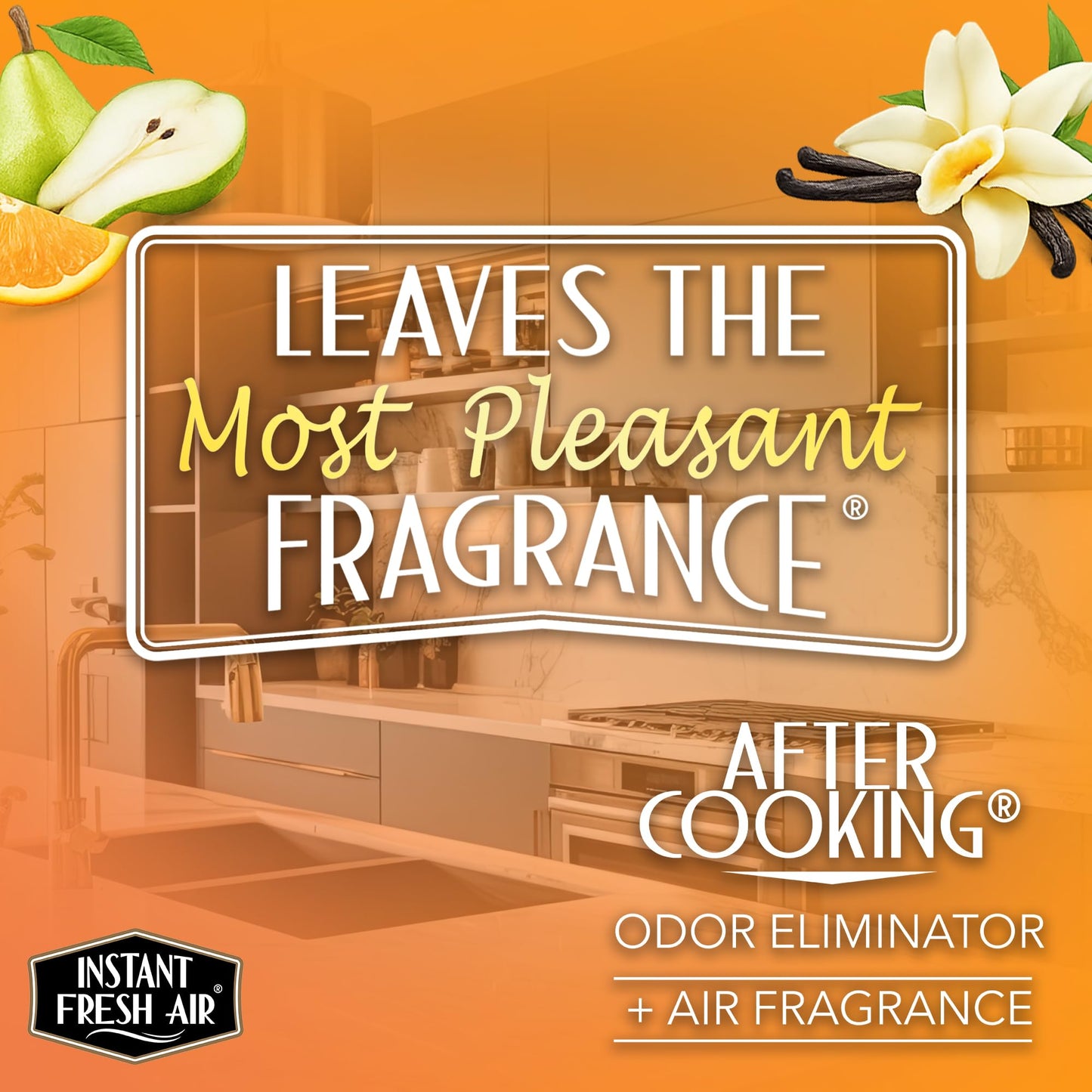 Instant Fresh Air 'After Cooking' Odor Eliminator - Cooking Smell Eliminator & Kitchen Odor Absorber - Removes Lingering Food Odors Instantly