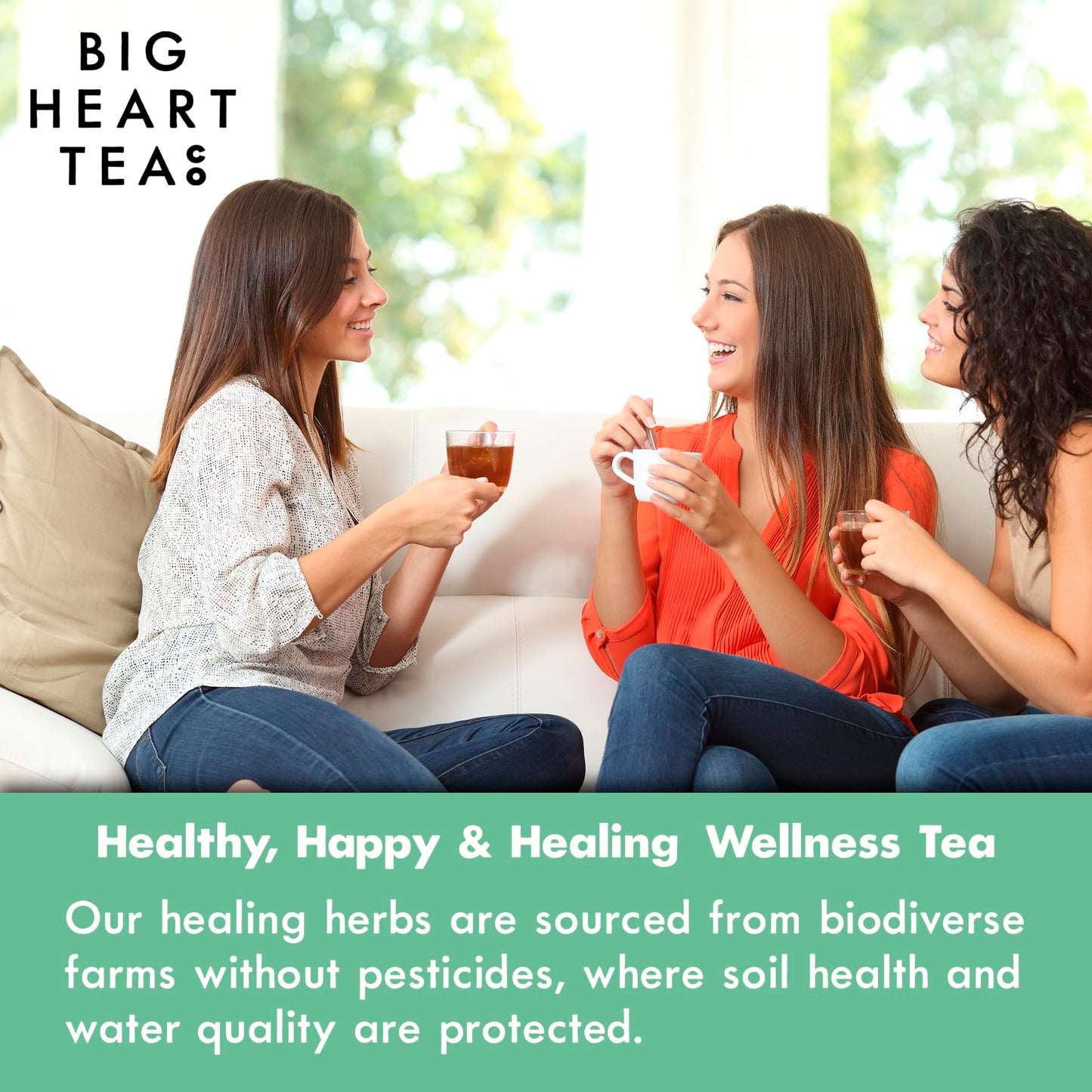 Big Heart Tea Co. Tea Bags - Royal Treatmint Lavender Mint - Certified Organic, Ayurvedic Herbal Decaf Tea in Zero Plastic Sachets - Small Batch