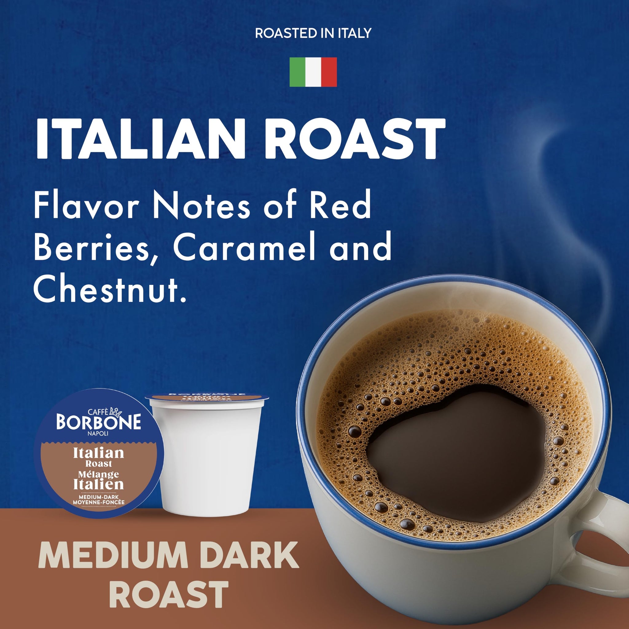 Caffè Borbone Italian Roast Coffee (60 Count) - Medium Dark Roast, Arabica & Robusta Blend, Roasted in Italy for a Bold, Smooth Taste - Single Serve