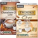 Twinings Chai Latte Variety K-Cup Pods for Keurig, 12 Traditional + 10 Chocolate, Made with Real Black Tea & Spices, Creamy, Slightly Sweet