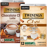 Twinings Chai Latte Variety K-Cup Pods for Keurig, 12 Traditional + 10 Chocolate, Made with Real Black Tea & Spices, Creamy, Slightly Sweet