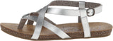 Blowfish Women's Granola Fisherman Sandal,Silver Dyecut Pu,7.5