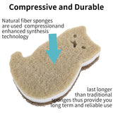 Kitchen Scrub Sponges Non-Scratch Multi-Use Heavy Duty Scrub Sponge for Dishes Pots and Pans Three-Layer Cat Shape Cleaning Sponge?4pack??cat?
