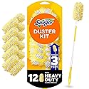 Swiffer Duster Kit with 3 ft Extendable Handle, Dusters for Cleaning, Set Includes 1 Extension Pole and 12 Heavy Duty Dusting Refills Dust Cleaner