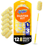 Swiffer Duster Kit with 3 ft Extendable Handle, Dusters for Cleaning, Set Includes 1 Extension Pole and 12 Heavy Duty Dusting Refills Dust Cleaner