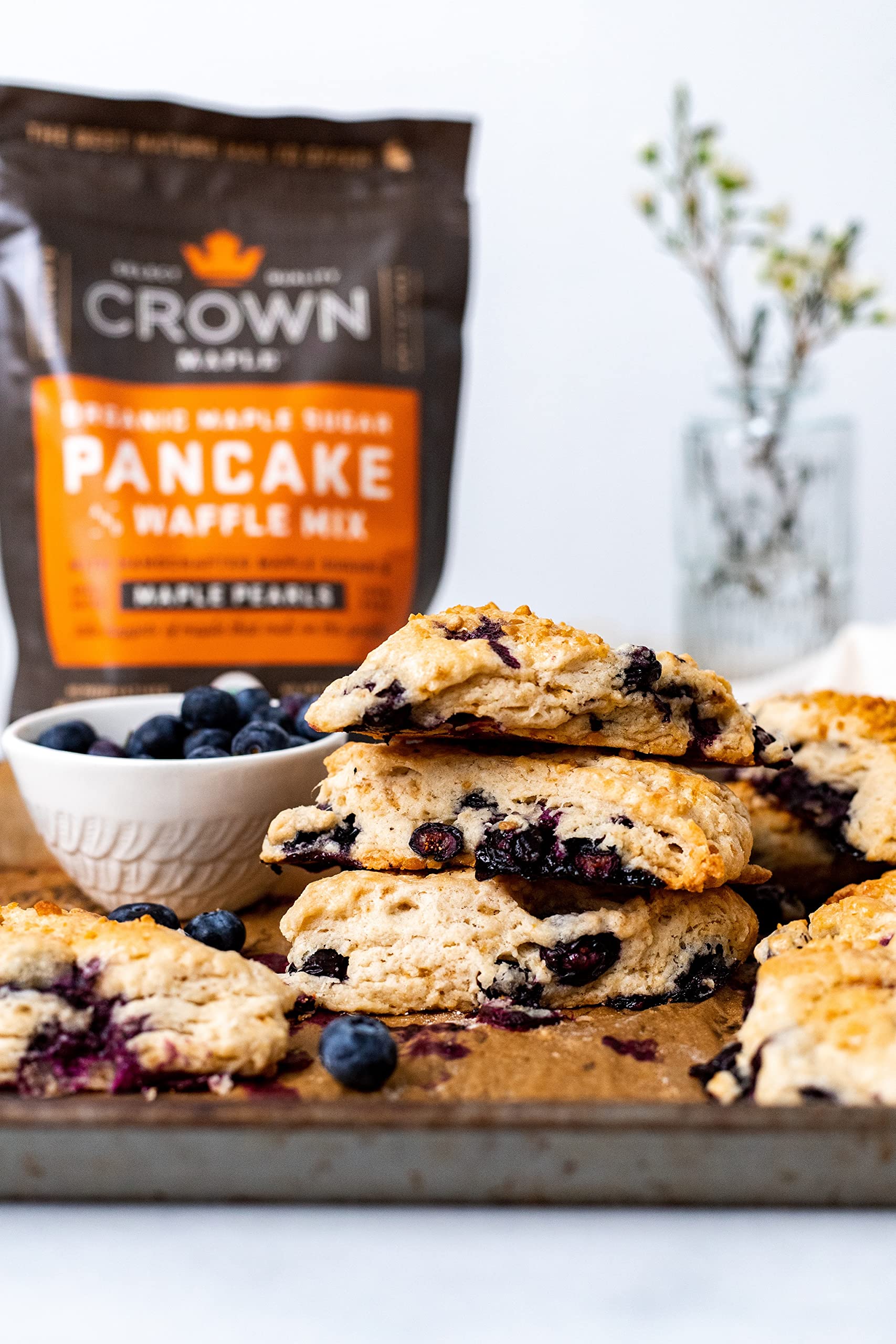 Crown Maple Certified Organic Pancake and Waffle Mix, Made with Handcrafted Sugar and Small-Batch Pearls, 16 Fl Oz (Pack of 1)