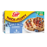 Eggo Thick and Fluffy Frozen Waffles, Frozen Breakfast, Resealable, Blueberry, 11.6oz Box (6 Waffles)