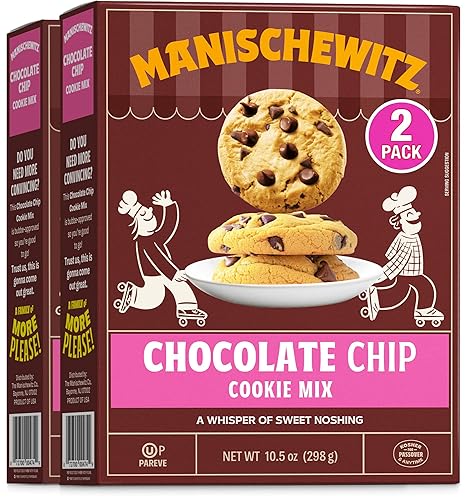 Manischewitz Chocolate Chip Cookie Mix, 10.5 oz (2 Pack) | Kosher for Passover| Dairy-Free Baking Mix | Nut Free | Easy Homemade Cookies