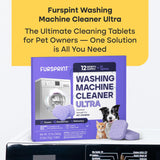 Fursprint Washing Machine Cleaner Tablets Ultra - 40% Stronger Formula: Designed for Pet Owners, Removes Residue, Grime & Odors, Compatible with HE