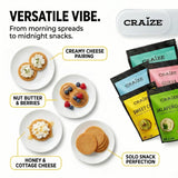 Craize Variety Pack | Sweet Corn x2, Coconut, Guava, Everything, Jalapeno Lime Crisps | Gluten Free, Vegan, Toasted Corn Crackers | 6 pack, 4 oz each