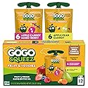 GoGo squeeZ Fruit & veggieZ Applesauce and Puree Variety Pack, Boulder Berry and Zippin' Pear, 3.2 oz (Pack of 12), Unsweetened Snacks for Kids, BPA