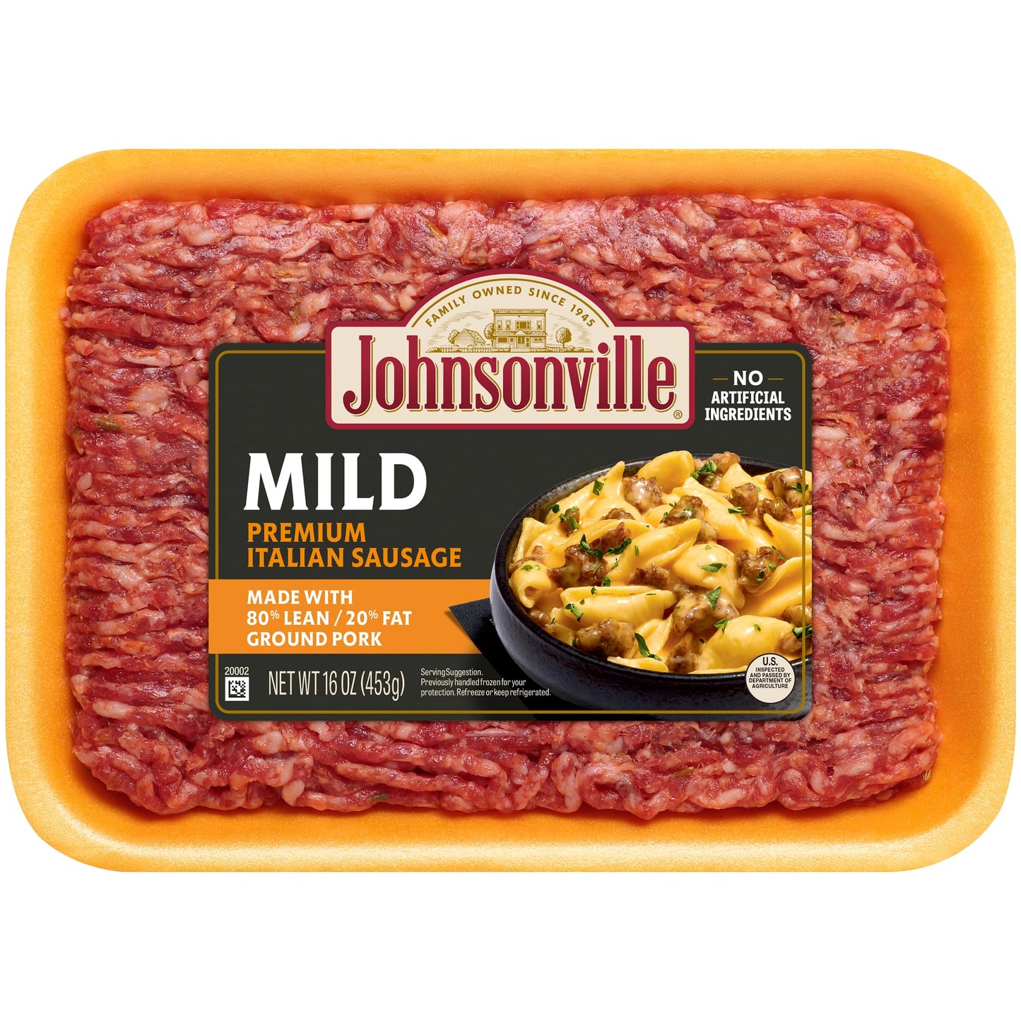 Johnsonville Mild Italian Ground Sausage, 16 oz (frozen)