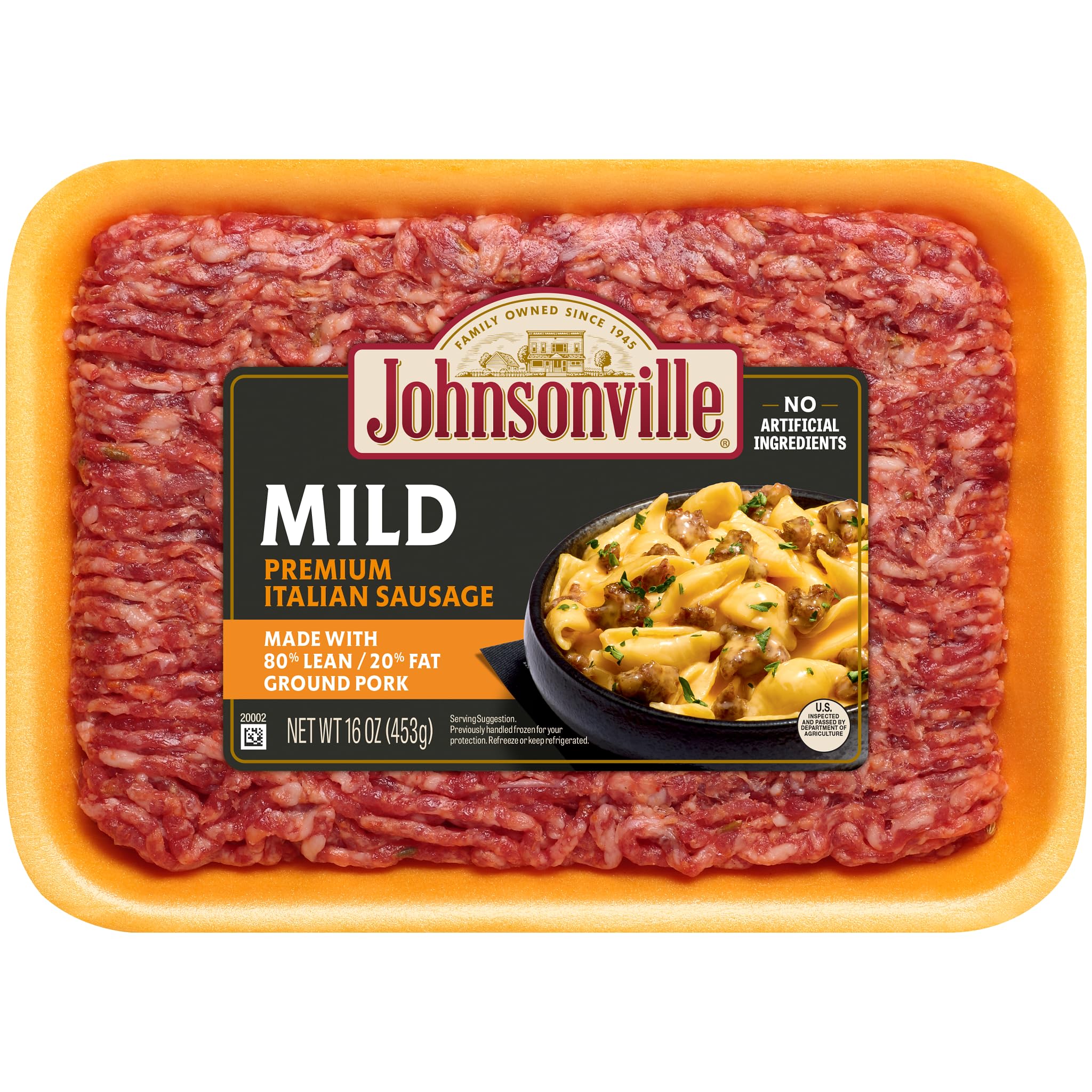 Johnsonville Mild Italian Ground Sausage, 16 oz (frozen)