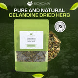 Biokoma Celandine Dried Herb 50g (1.76oz) Chelidonium Majus Warts Fighter Herbal Tea Antioxidant Resealable Moisture Proof Pouch No Additives No
