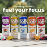Focus Factor Energy Drink - 12 x 355ml Cans (Rainbow Shaved Ice Flavor) - with Focus + Energy - Lightly Carbonated, Sugar Free, Low Calorie