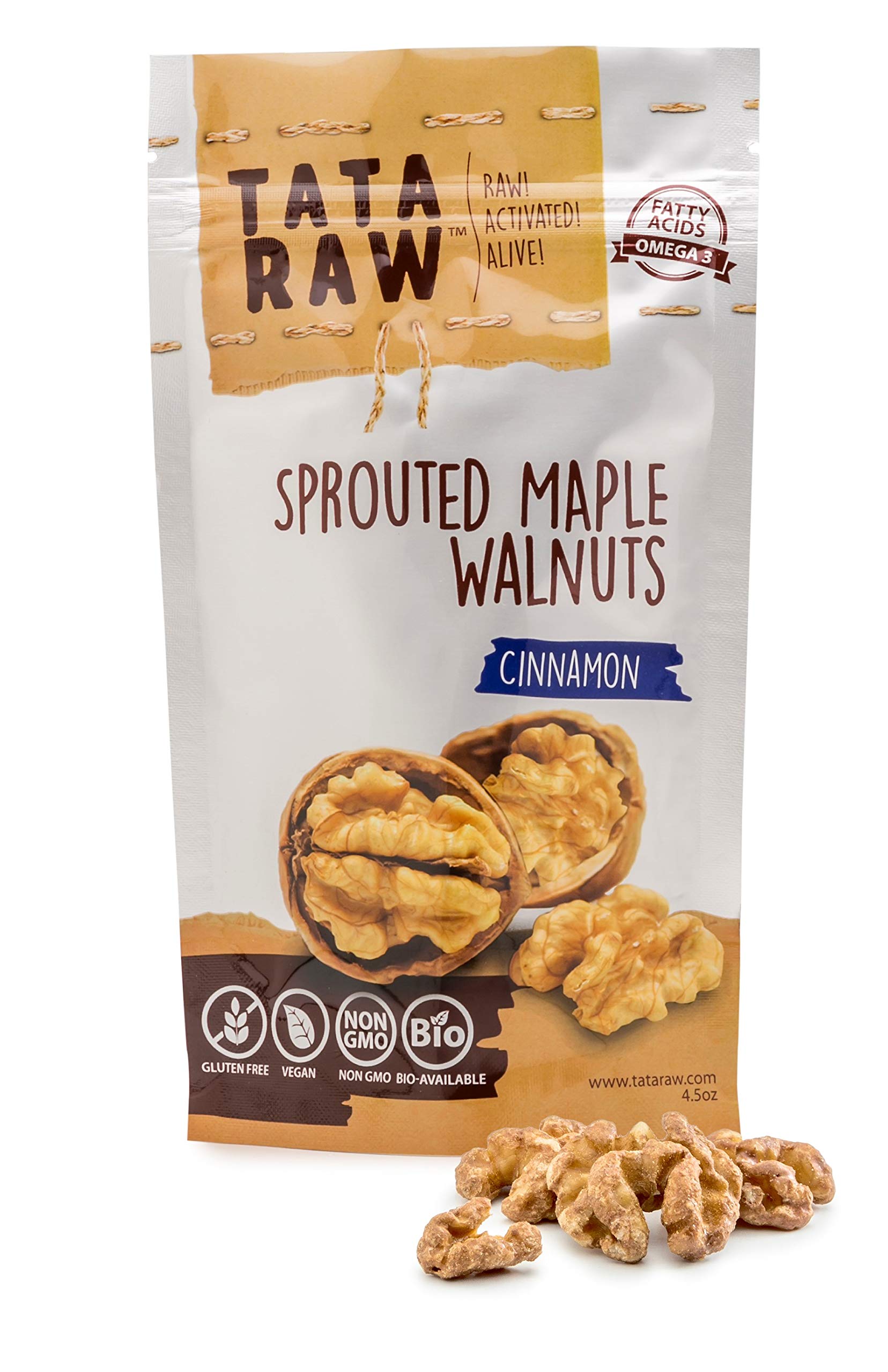 TATA RAW - Organic Sprouted Maple Walnuts Variety (Pack of 6)
