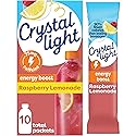 Crystal Light Raspberry Lemonade Energy Boost Drink Mix, 10 ct On-the-Go-Packets