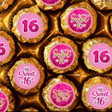 PHOHUI HAVE A NICE TIME Sweet 16 Round Candy Sticker - Happy Sweet 16th Birthday Party Favors Sticker Labels Fit Chocolate Candy ( 160 Pieces