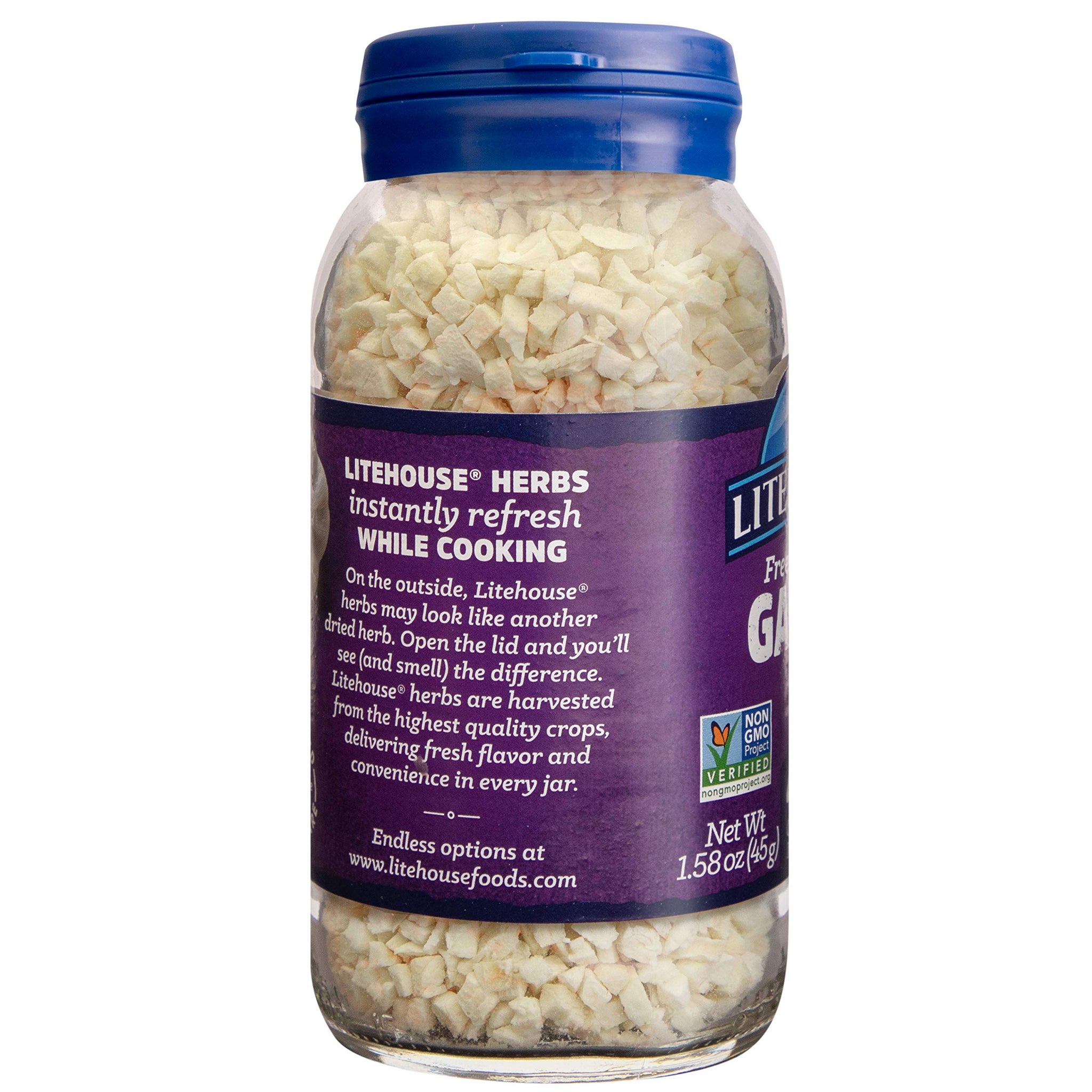Litehouse Freeze Dried Garlic - Garlic, Substitute for Fresh Garlic & Minced Garlic, Jar Equal to 45 Garlic Cloves, Garlic Flakes, Garlic Freeze
