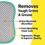 Soft-Scrub by Tuff-Scrub Scrub-N-Wipe Pad, Large, 6-Pack, Microfiber, Multi-Surface, Non-Scratch, Dual-Sided, Scrubber for Dishes, Sinks, Non-Stick