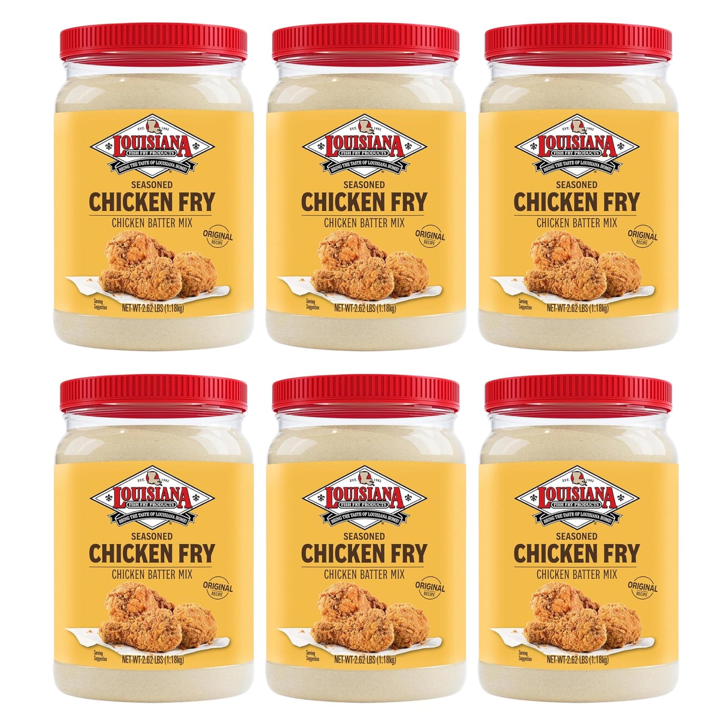 Louisiana Fish Fry Seasoned Chicken Fry Half Gallon - 2.62 lbs - Authentic Southern Goodness, Distinct Louisiana Spices - Perfect for Frying Crispy