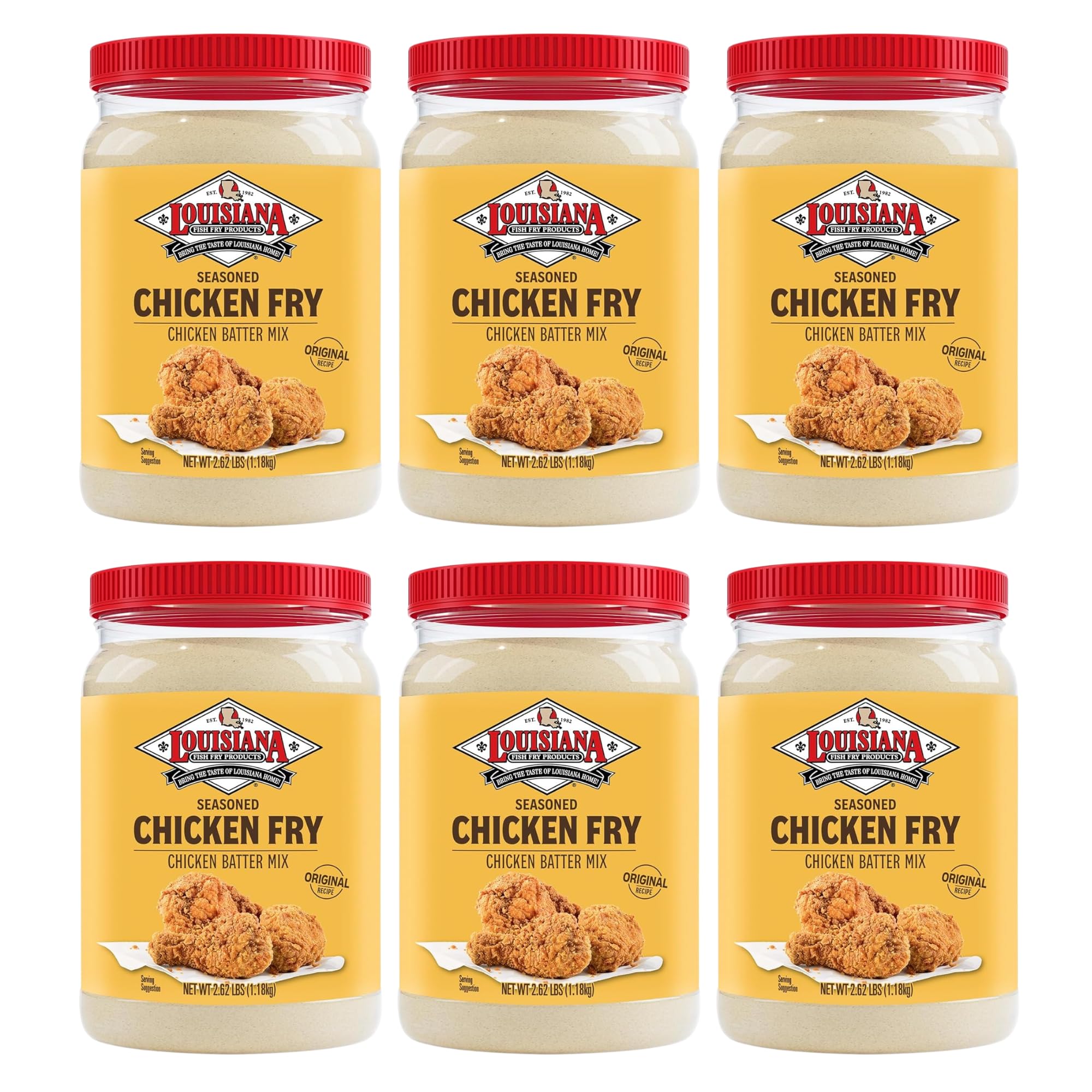 Louisiana Fish Fry Seasoned Chicken Fry Half Gallon - 2.62 lbs - Authentic Southern Goodness, Distinct Louisiana Spices - Perfect for Frying Crispy