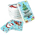 Christmas Theme Kitchen Sponge (12Pack) - Wood Pulp & Coconut Scrubber Sponges, High-Absorption Dishwashing Sponge with Festive Designs, Strong
