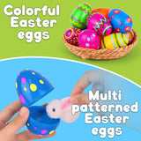 36 PCS 3.1" Plastic Printed Easter Eggs Bulk, Bright Colorful Fillable Empty Easter Eggs Bulks for Egg Hunt, Kids Easter Basket Stuffers Fillers