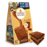 Ferrero Rocher Premium Milk Hazelnut chocolate squares, Individually Wrapped Chocolates, Great for Sharing or Gifting, 3.7 oz