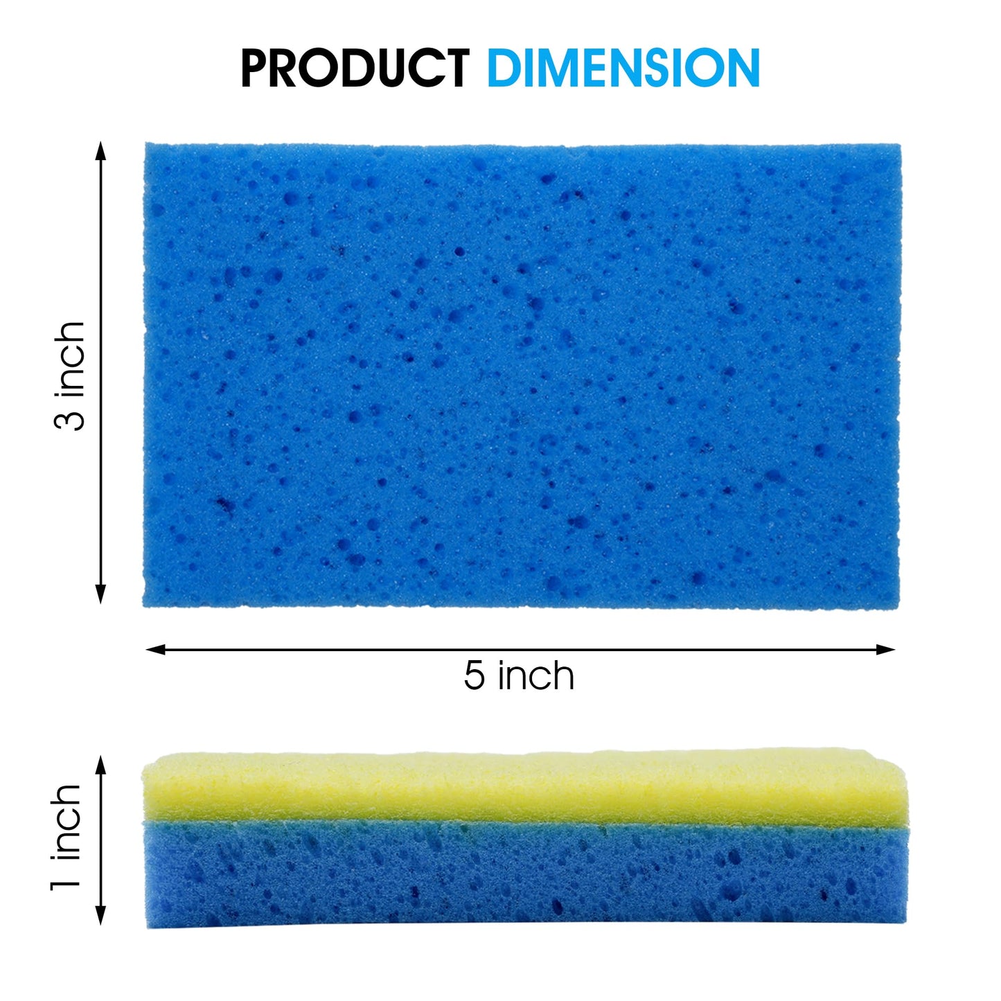 S.M. Arnold Scrub Away™ Plus Sponges, 4-Pack - 3" x 5" Non-Abrasive Dual-Sided Cleaning Tool for Car Detailing, Home & Office, Safe on Leather