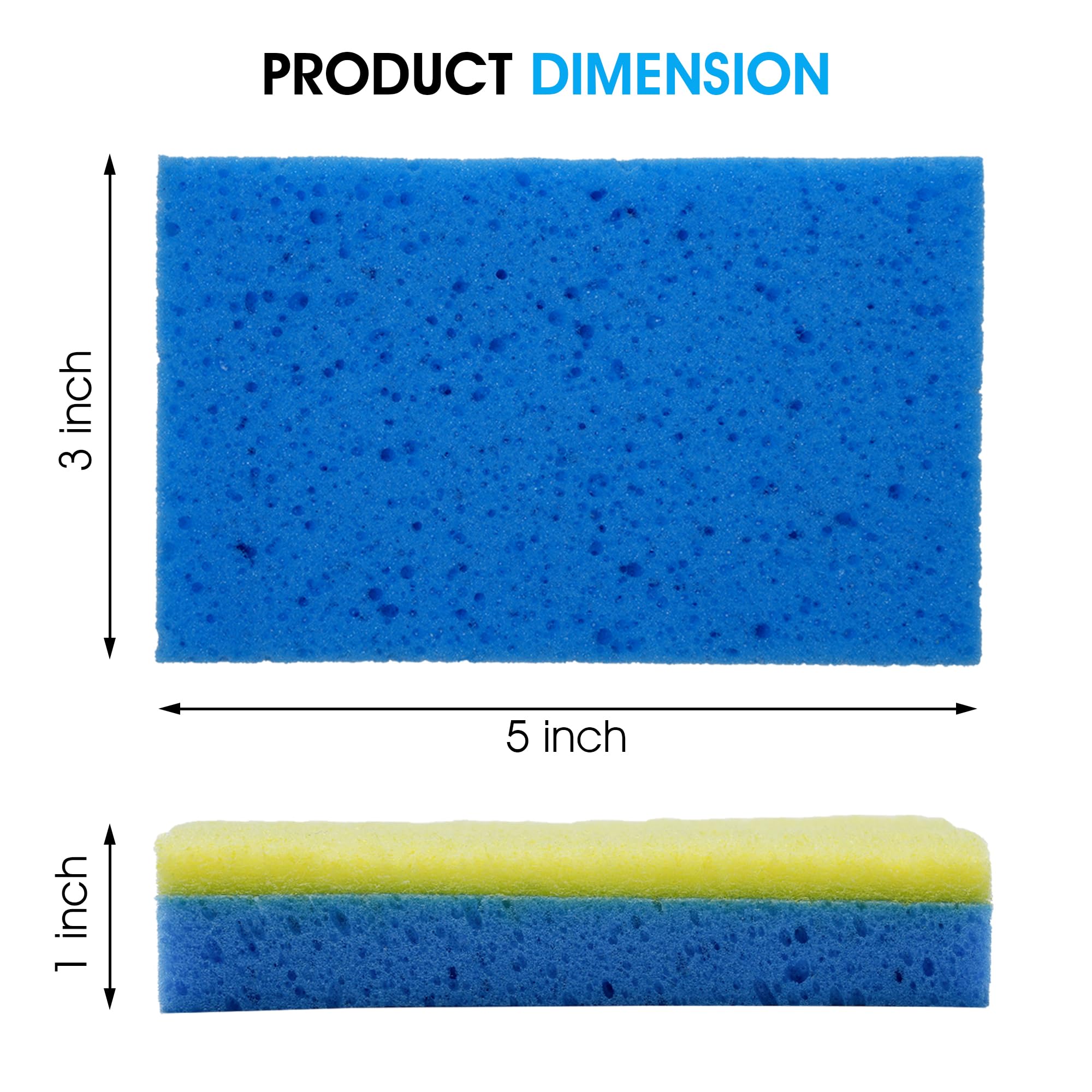 S.M. Arnold Scrub Away™ Plus Sponges, 4-Pack - 3" x 5" Non-Abrasive Dual-Sided Cleaning Tool for Car Detailing, Home & Office, Safe on Leather