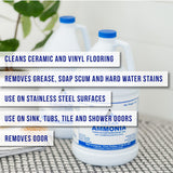 CPDI Clear Ammonia Cleaner Liquid, 1 Gallon, Multipurpose, Multi-Surface Cleaning Solution Removes Grease, Hard Water Stains, and Odors, Kitchen