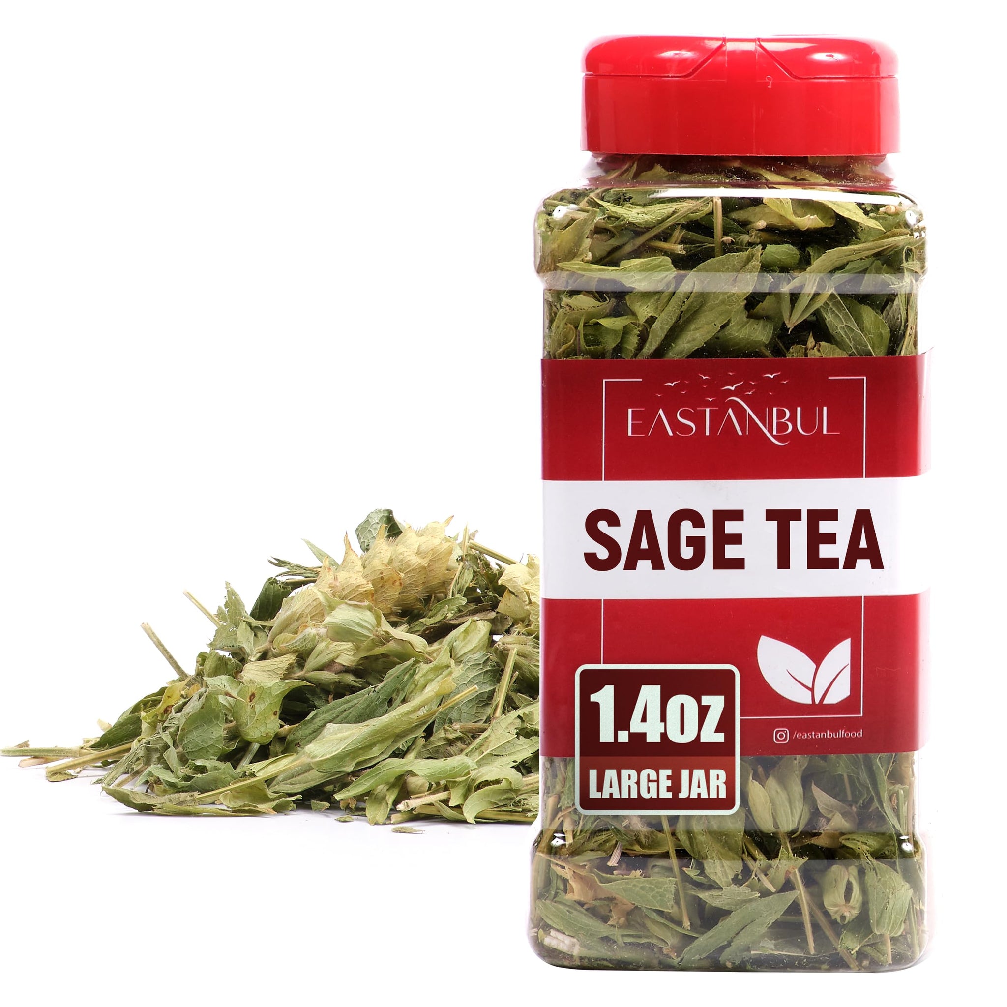 Eastanbul Sage Leaves, 1.41oz, Dried Sage Leaf, Salvia Tea, Loose Leaf Herbal Tea, Te de Salvia, Perfect for Cooking, Caffeine-Free, Natural, Vegan