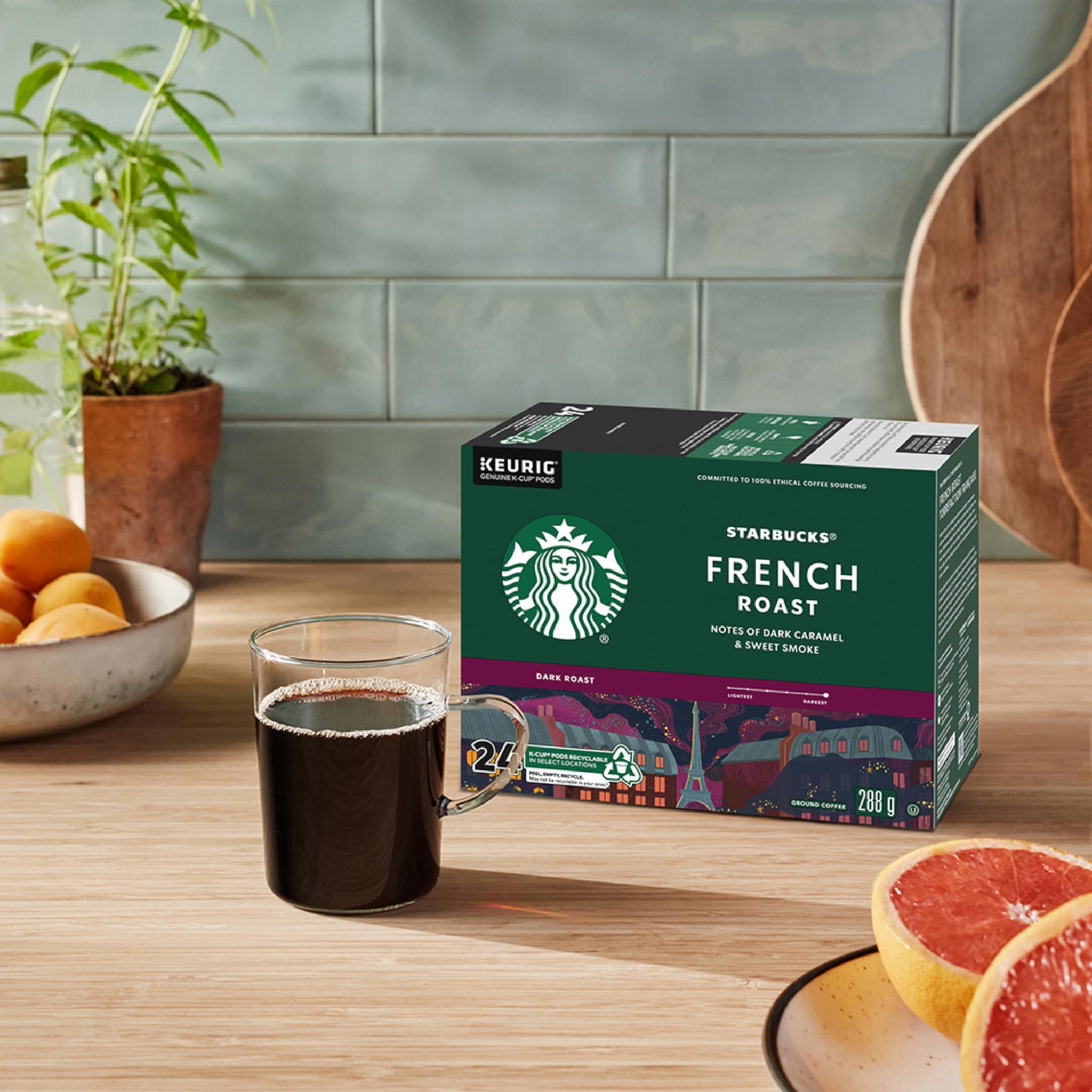 Starbucks French Roast, Dark Roast Coffee, Single Serve Keurig K-Cup Pods, 24 Capsules