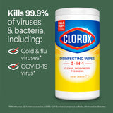 Clorox Disinfecting Cleaning Wipes, Bleach Free, Crisp Lemon, 35 Count (Pack May Vary)