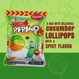 Alteño (Alteno) Super Pepino Cucumber Chili Lollipops, Mexican Style Spicy Candy, Individually Wrapped, 40 Count