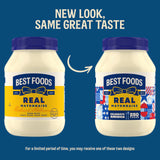 Best Foods Real Mayonnaise Mayo Jar For A Creamy Sandwich Spread or Condiment Gluten-Free, Made With 100% Cage-Free Eggs 30 oz