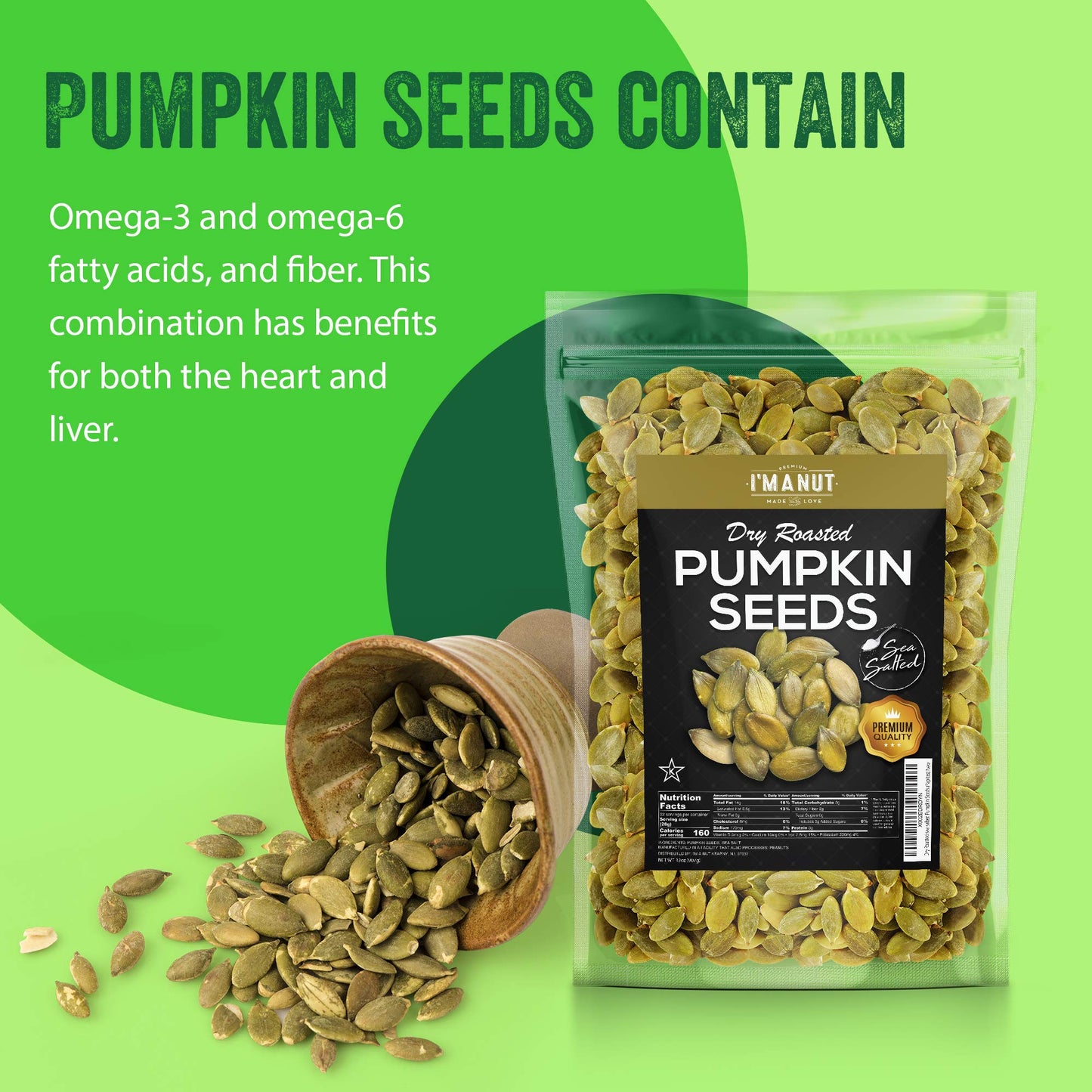 Oven Toasted Pumpkin Seeds with Sea Salt (Papitas) 32 oz (2 lb) Batch Tested Gluten & Peanut Free | No Oils | No PPO | Non GMO | Vegan and Keto