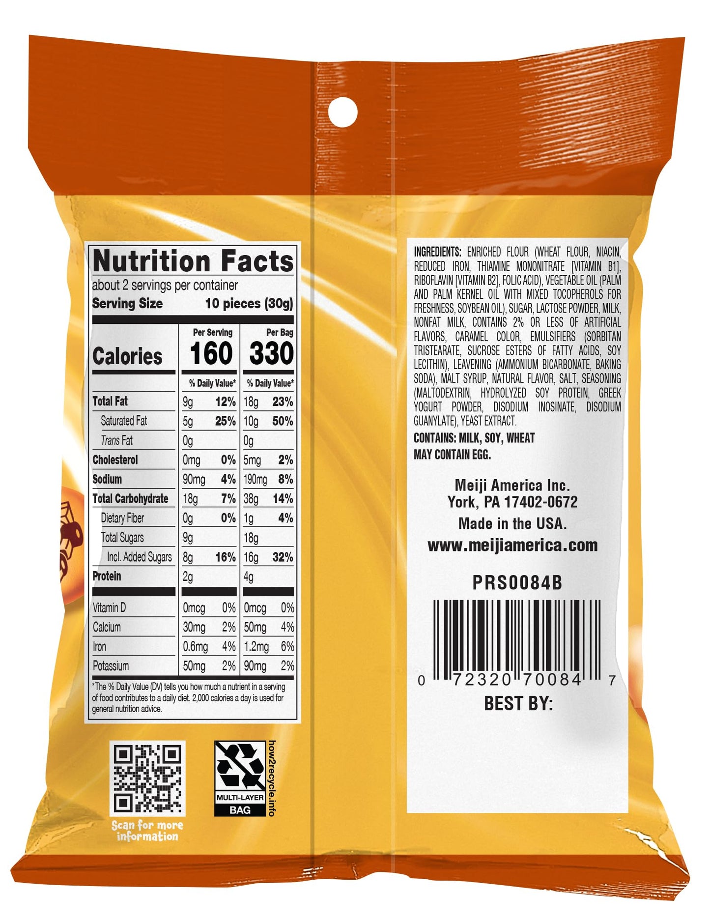 Meiji Hello Panda Cookies, Caramel Crème Filled - 2.2 oz, Pack of 6 - Bite Sized Cookies with Fun Panda Sports
