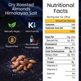 Dry Roasted California Almonds with Healthy Himalayan Salt (1 LB) - Vegan & Keto Friendly - Roasted to Perfection - Super Crunchy - Farm Fresh Nuts