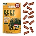 Grazly Plain Beef Stick Ends - Made With Only Grass-Fed Beef, Spring Salt & Collagen Casing - Bite-Sized High-Protein Meat Snack, 10g of Protein Per