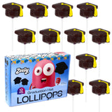 Graduation Cap Lollipops Individually Wrapped - 12 Black Candy Suckers, Graduation Hat Treats for Party Favors & Grad Celebration Supplies
