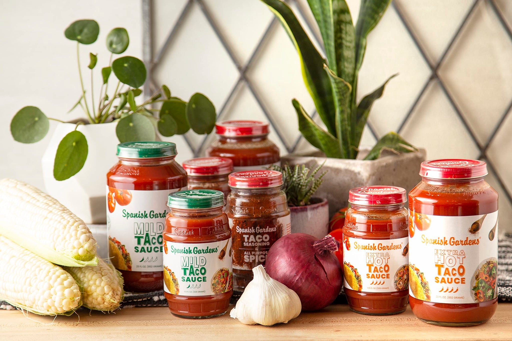 Spanish Gardens Taco Sauce (6 Pack) - Extra Hot Taco Sauce for Authentic Mexican Food - Original Family Recipe, Super Spicy Sauce for Tex Mex Food