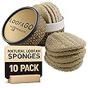 LoofaGO (10-Pack) Natural Loofah Sponges - 100% Biodegradable, Compostable & Plastic-Free, Non-Scratch Scrubbers for Kitchen, Dishes & Bath
