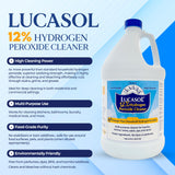 Lucasol Food Grade Hydrogen Peroxide 12% Percent with Funnel & Spray Bottle Combo - 1 Gallon (128 Fl Oz)