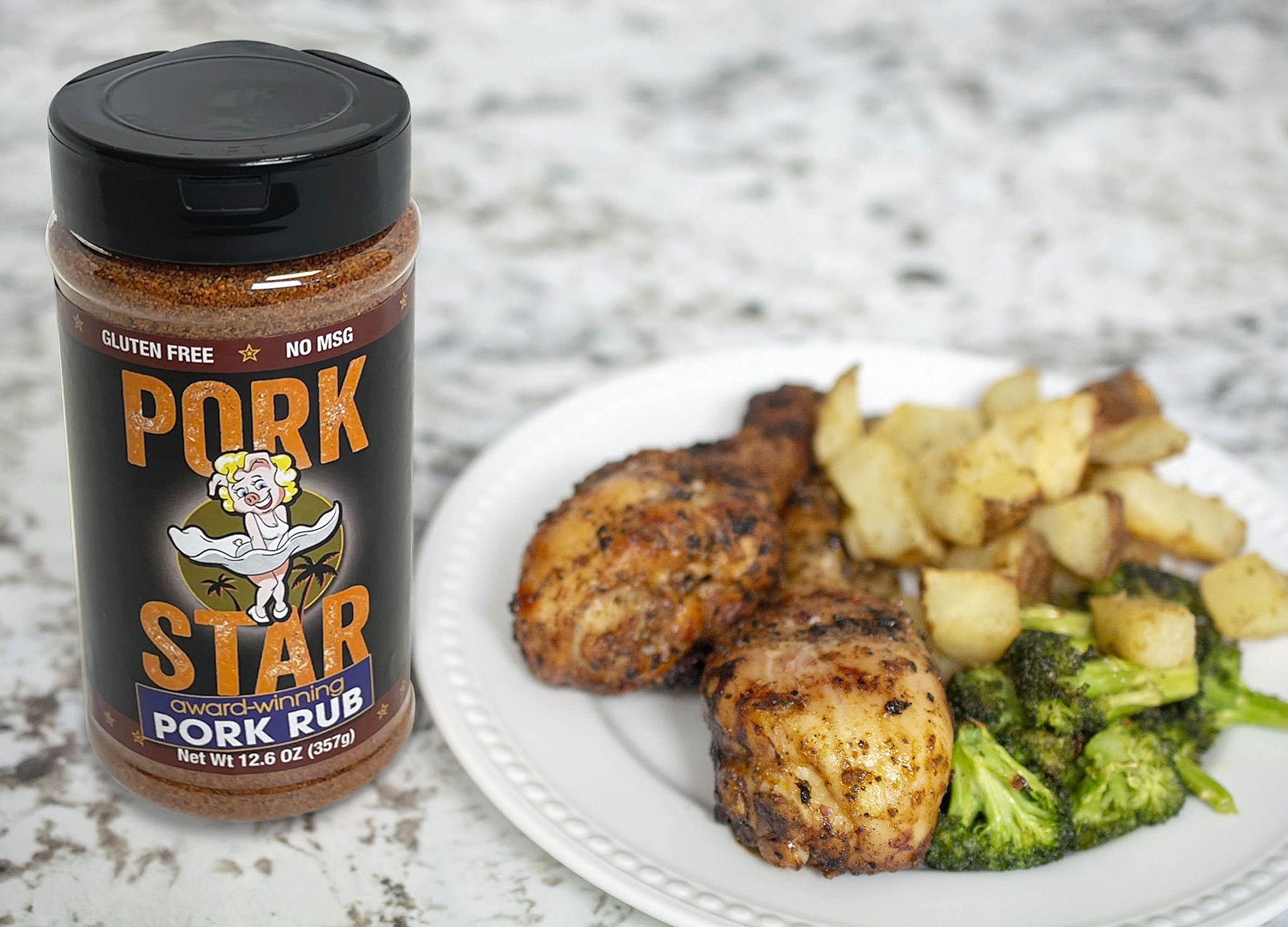 BBQ Pit Stop Pork Star Pork Rub - Exceptional Pulled Pork - 12.6 Ounce