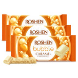 Roshen Aerated Bubble Chocolate Bar, White Chocolate with Rich Caramel Taste, 2.82 oz (Pack of 3) Light, Fluffy, Melt-in-Your-Mouth Experience, Kosher