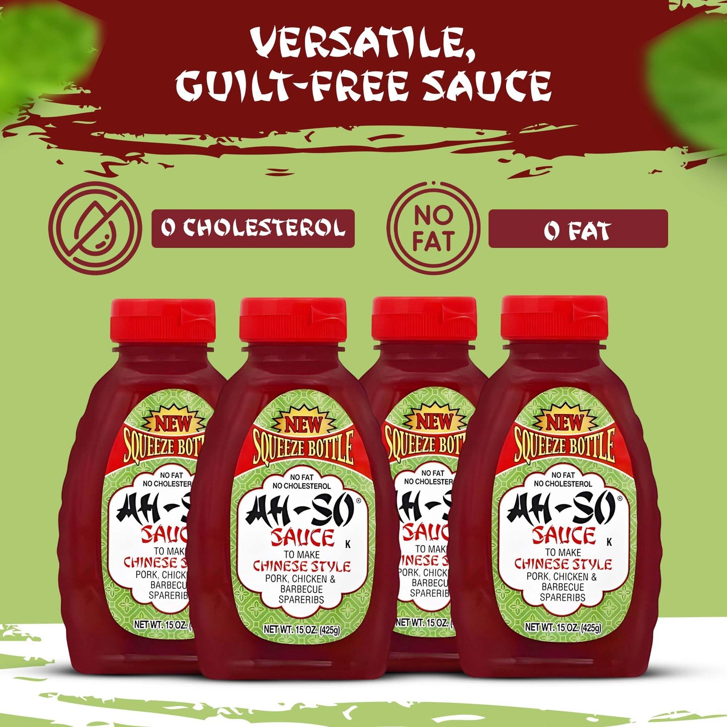 Ah-So Chinese-Style BBQ Sauce, Red Rib - 4 Pack (4 × 15 oz) | Sweet & Tangy Spare Rib Marinade & Glaze for Pork, Chicken, Wings & Stir-Fry; Classic